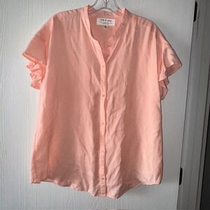Cloth & Stone Light Coral Button-Up Blouse
